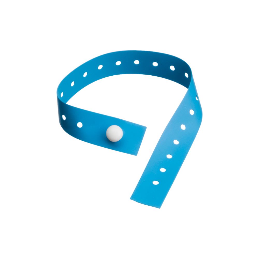 Синя турникетна лента за еднократна употреба за възрастни със закопчаване с едно копче