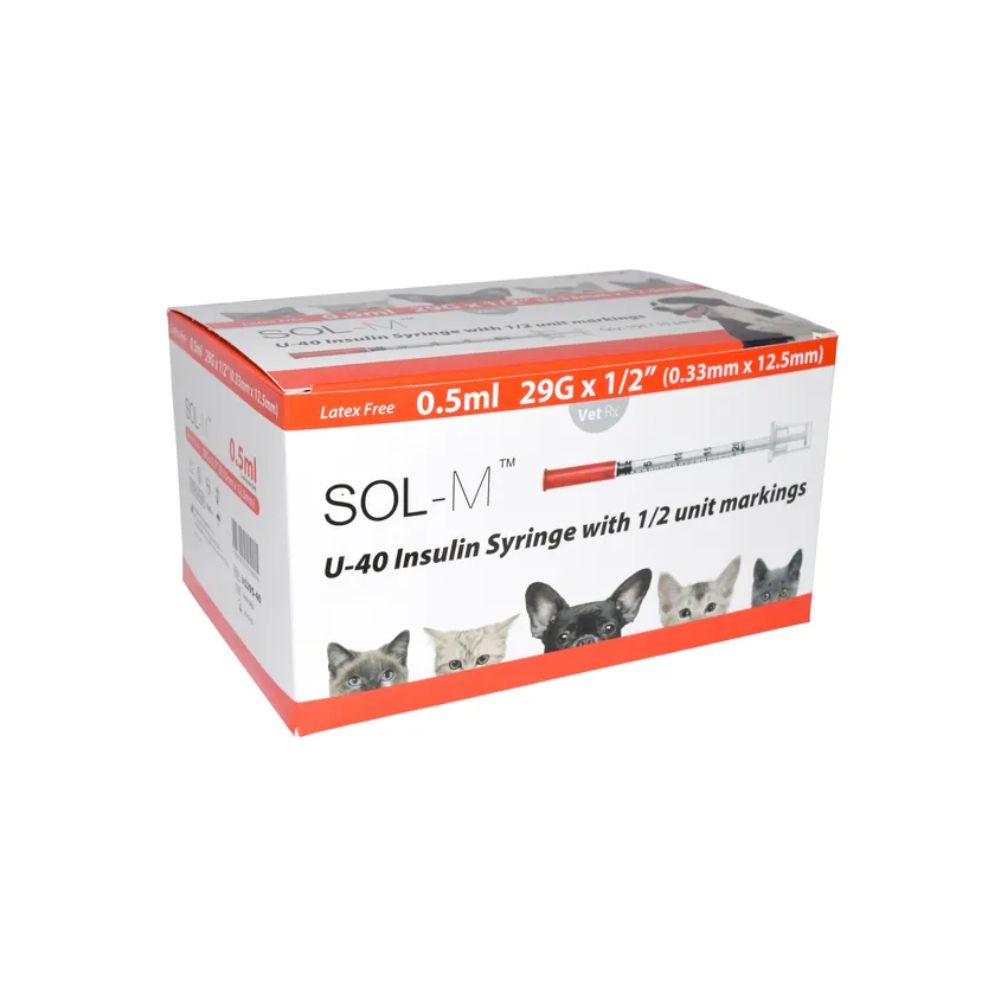 Sol-Vet 0,5 ml 29 g x 0,5 инча U40 спринцовка с фиксирана игла