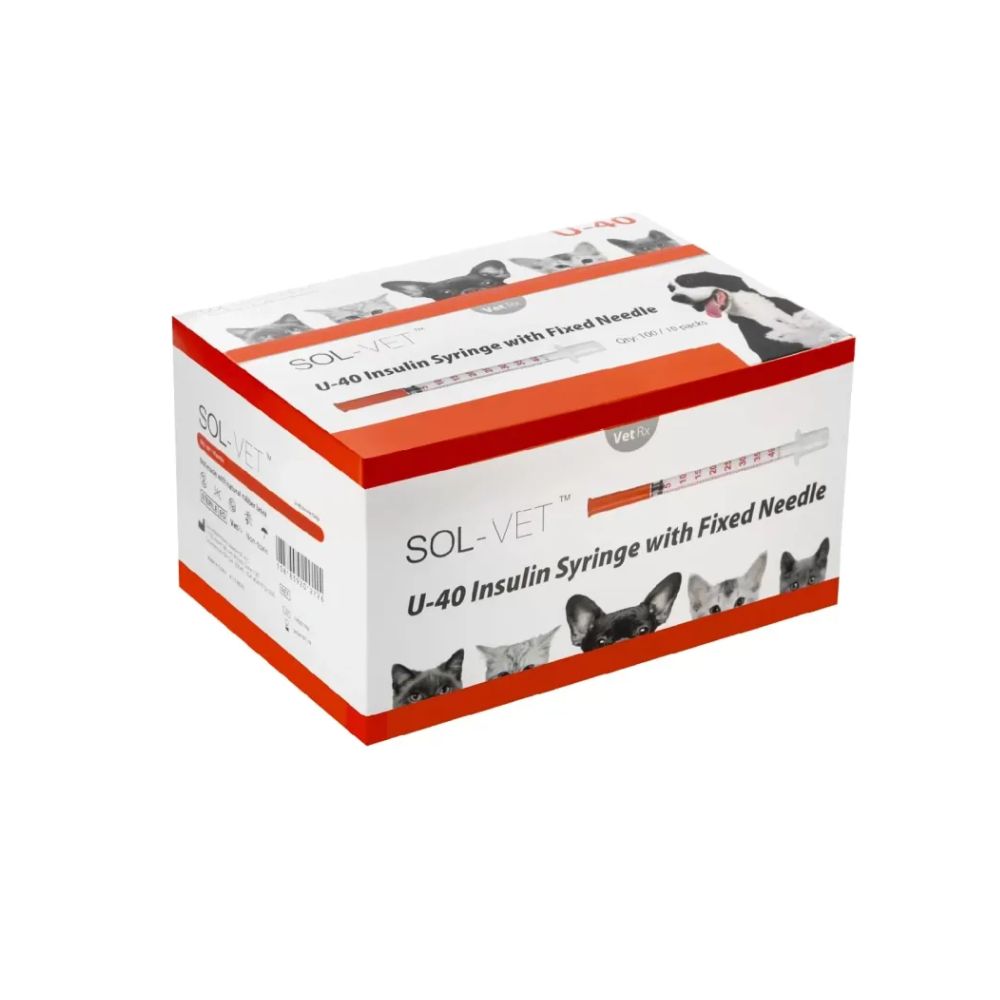 Sol-Vet 1 ml 29 g x 0,5 инча U40 спринцовка с фиксирана игла