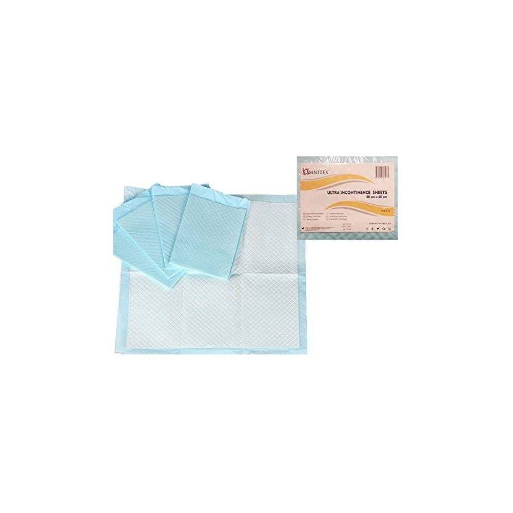 Omnitex 40cm x 60cm Ultra еднократна употреба Чаршафи за инконтиненция Опаковка от 25