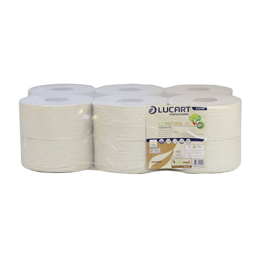 Lucart EcoNatural Mini Jumbo Rolls 180m Pack of 12