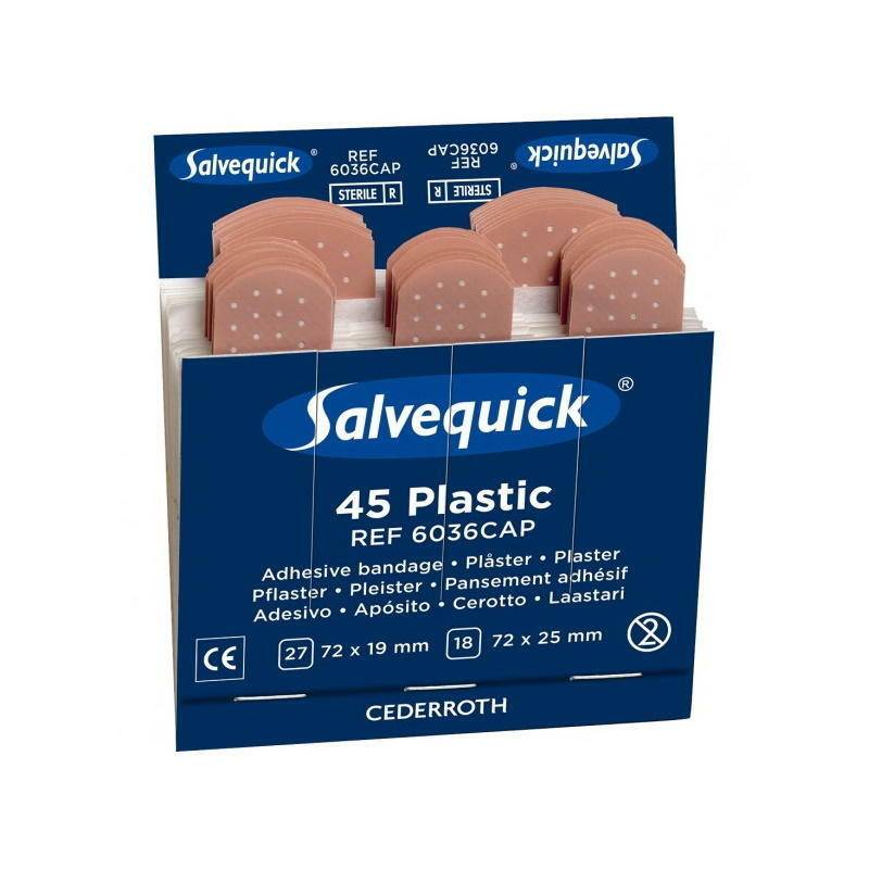 Стерилен пластмасов пластир Salvequick, единичен пълнител (45 пластира)