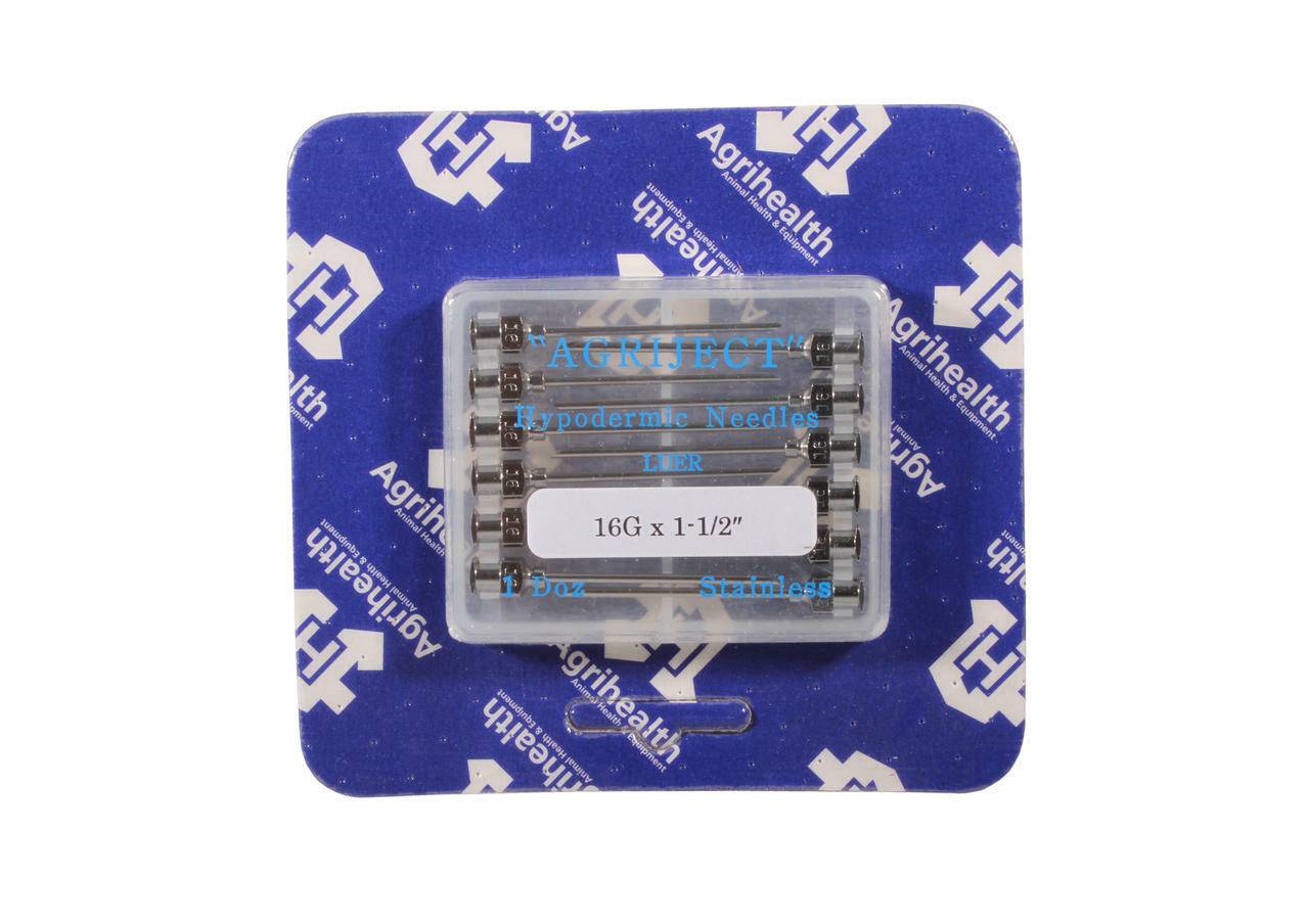 16g 1,5 инча Agriject Luer Fit игли x 12