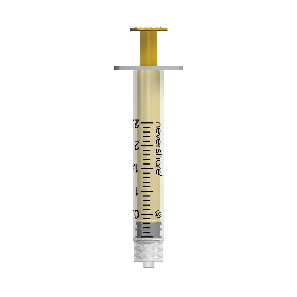 2,5 ml жълти спринцовки Nevershare Luer Lock