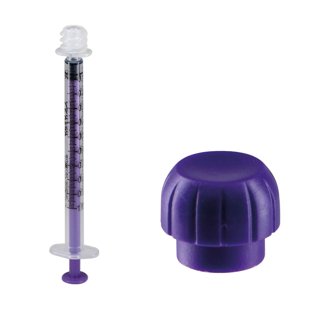 1ml ENFit ниска доза ISOSAF спринцовка за еднократна употреба и капачка с натискане