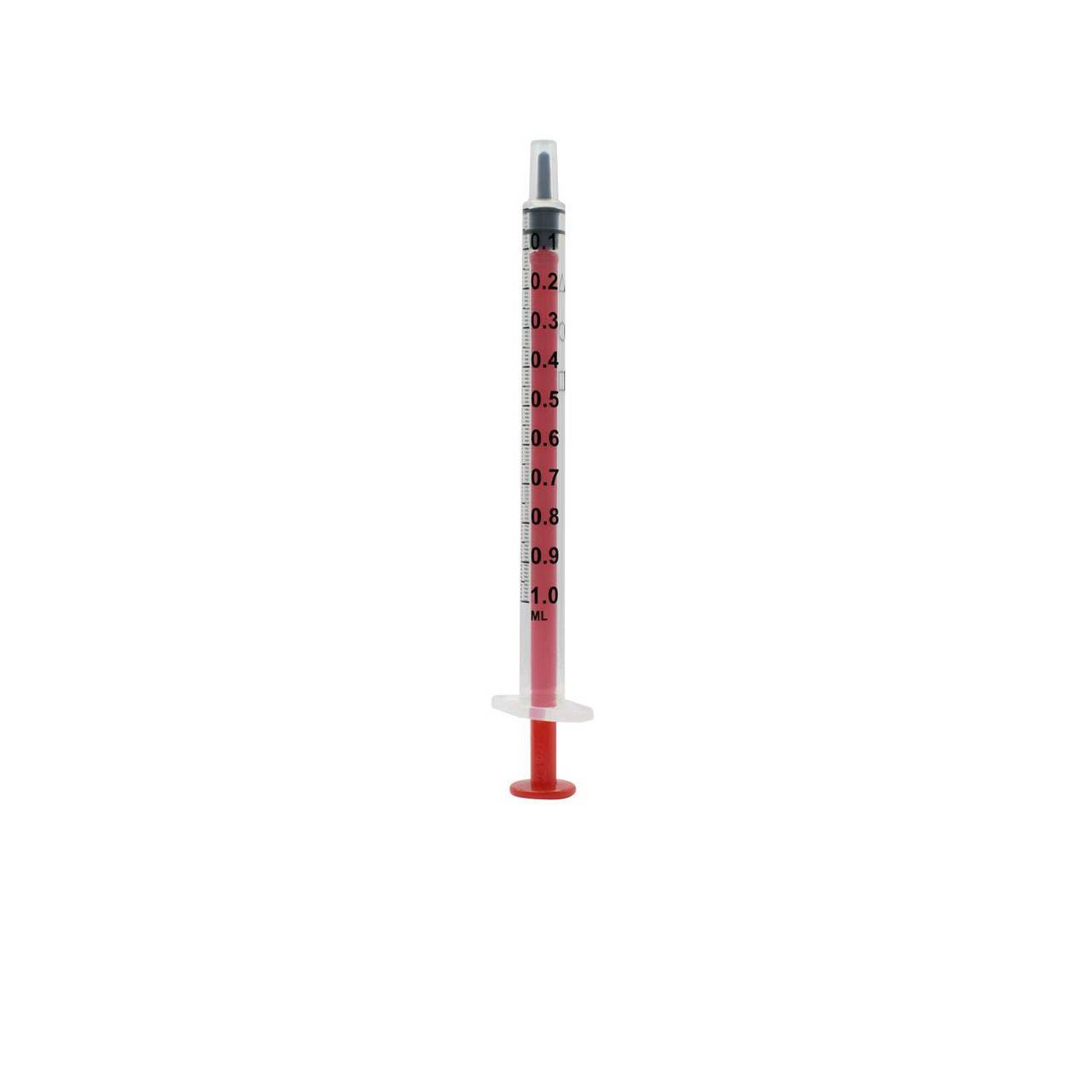 1 ml Спринцовки Acuject с ниско мъртво пространство Червени