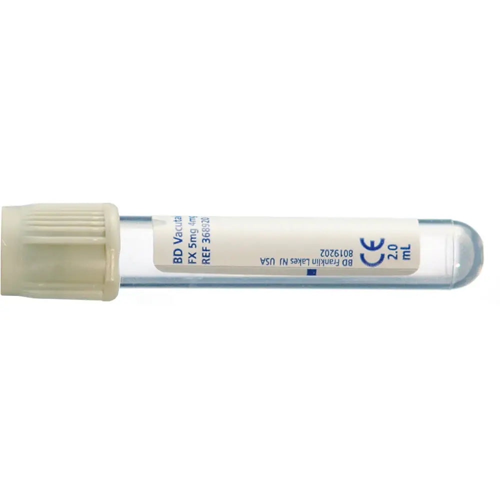 BD Vacutainer 2 ml епруветки за събиране на кръв с флуорид/оксалатно сиво