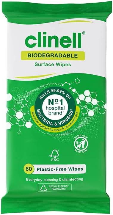 Clinell Universal Biodegradable Surface Wipes Опаковка от 60