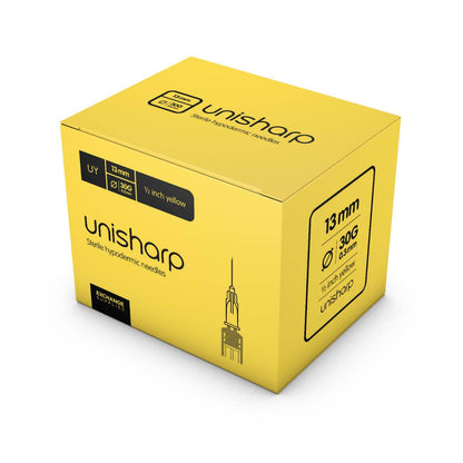 30g жълти 0,5 инчови едноостри игли