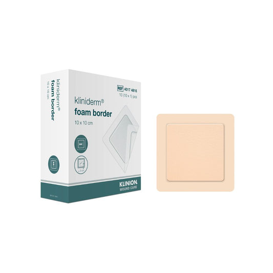 10cm x 10cm Klinion Kliniderm Foam Border Sterile Dressing