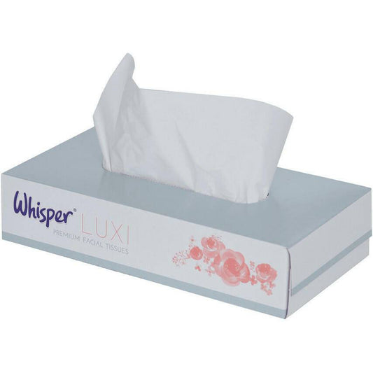 Whisper White Facial Tissues - 2ply - 100 sheets FF0104DS UKMEDI.CO.UK