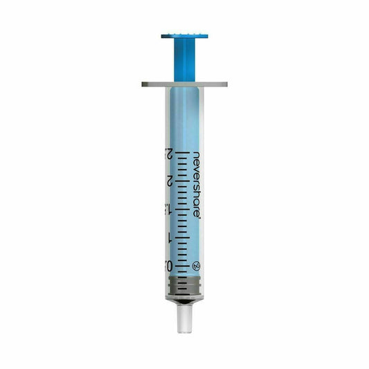 2.5ml Nevershare Blue Luer Slip Syringes - UKMEDI