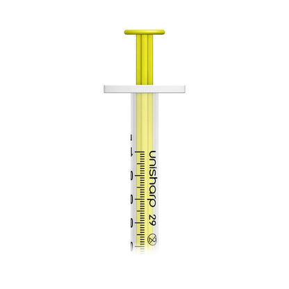 Unisharp 1ml 0.5 inch 29g Yellow Unisharp Syringe and Needle u100 UF29Y UKMEDI - UK Medical Supplies