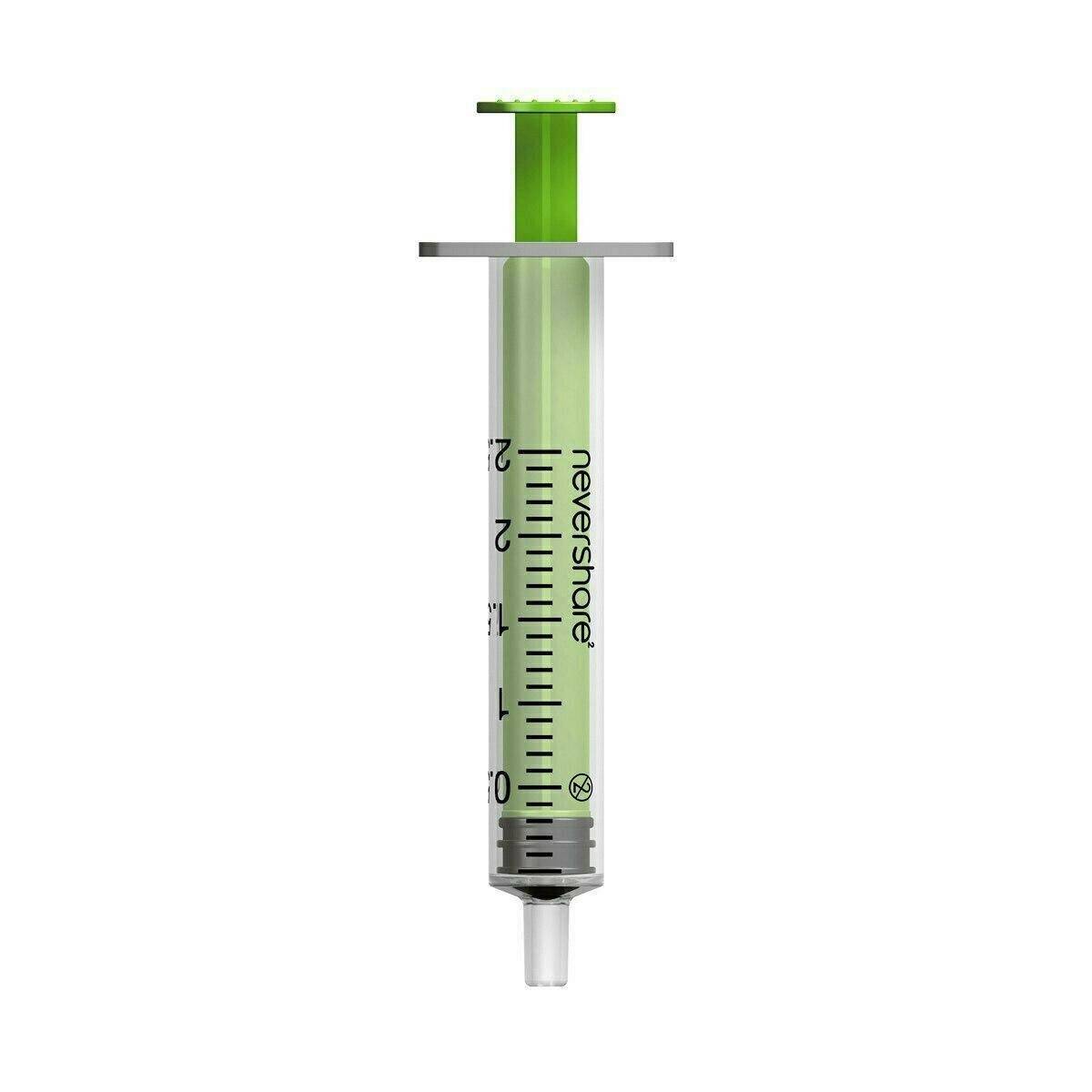 2,5 ml спринцовки Nevershare Green Luer Slip