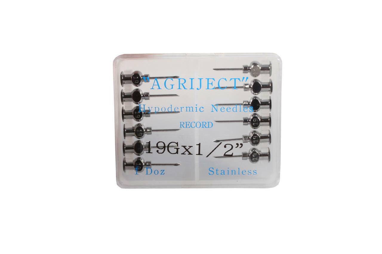 19g 1/2 инча Agriject Record Fit игли x 12