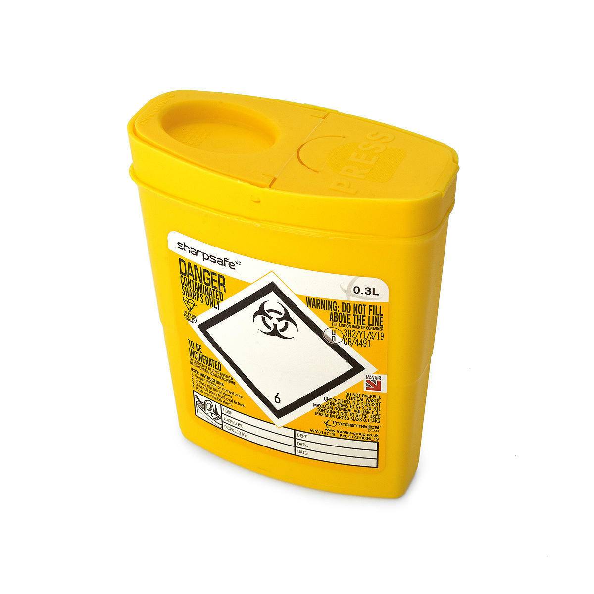 Frontier 0,3 литра Sharpsafe Yellow Sharps Bin