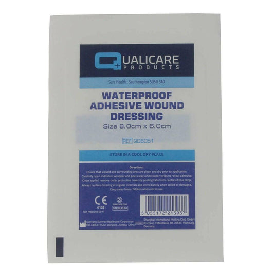 Waterproof Adhesive Wound Dressing 8cm x 6cm - UKMEDI