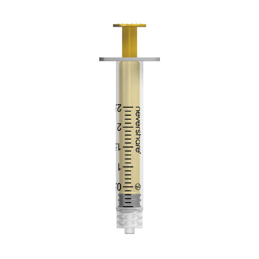 2,5 ml жълти спринцовки Nevershare Luer Lock