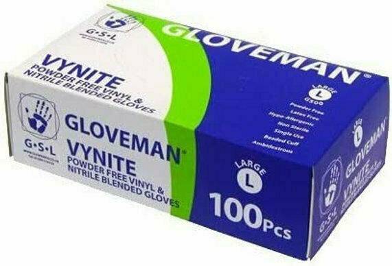 Сини ръкавици без прах Gloveman Vynite