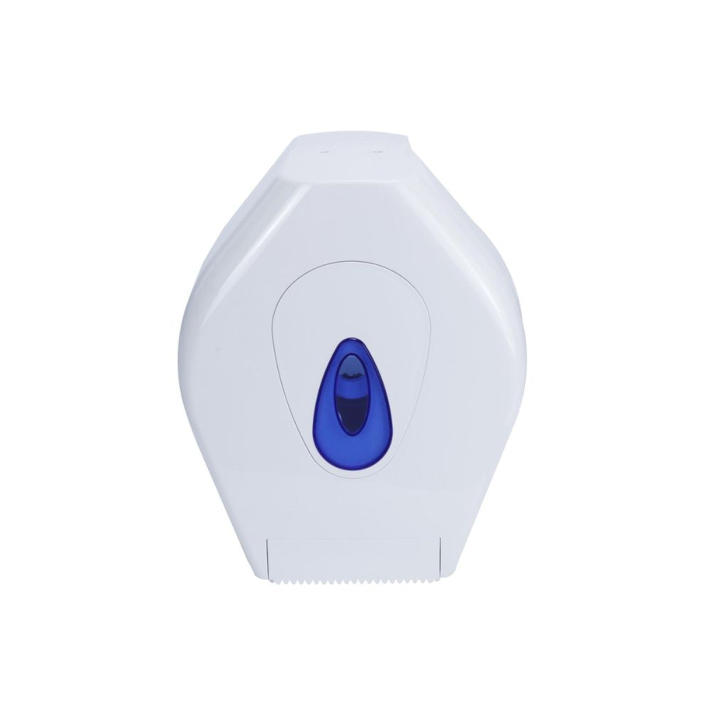 PRO Mini Jumbo Toilet Roll Dispenser White Plastic