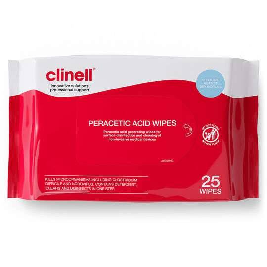 Clinell Perocetic Acid Wipes Опаковка от 25 бр