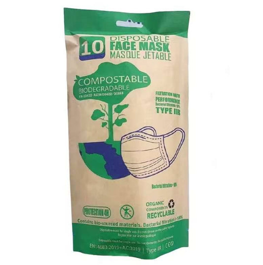 Compostable Face Masks Pack of 10 - UKMEDI