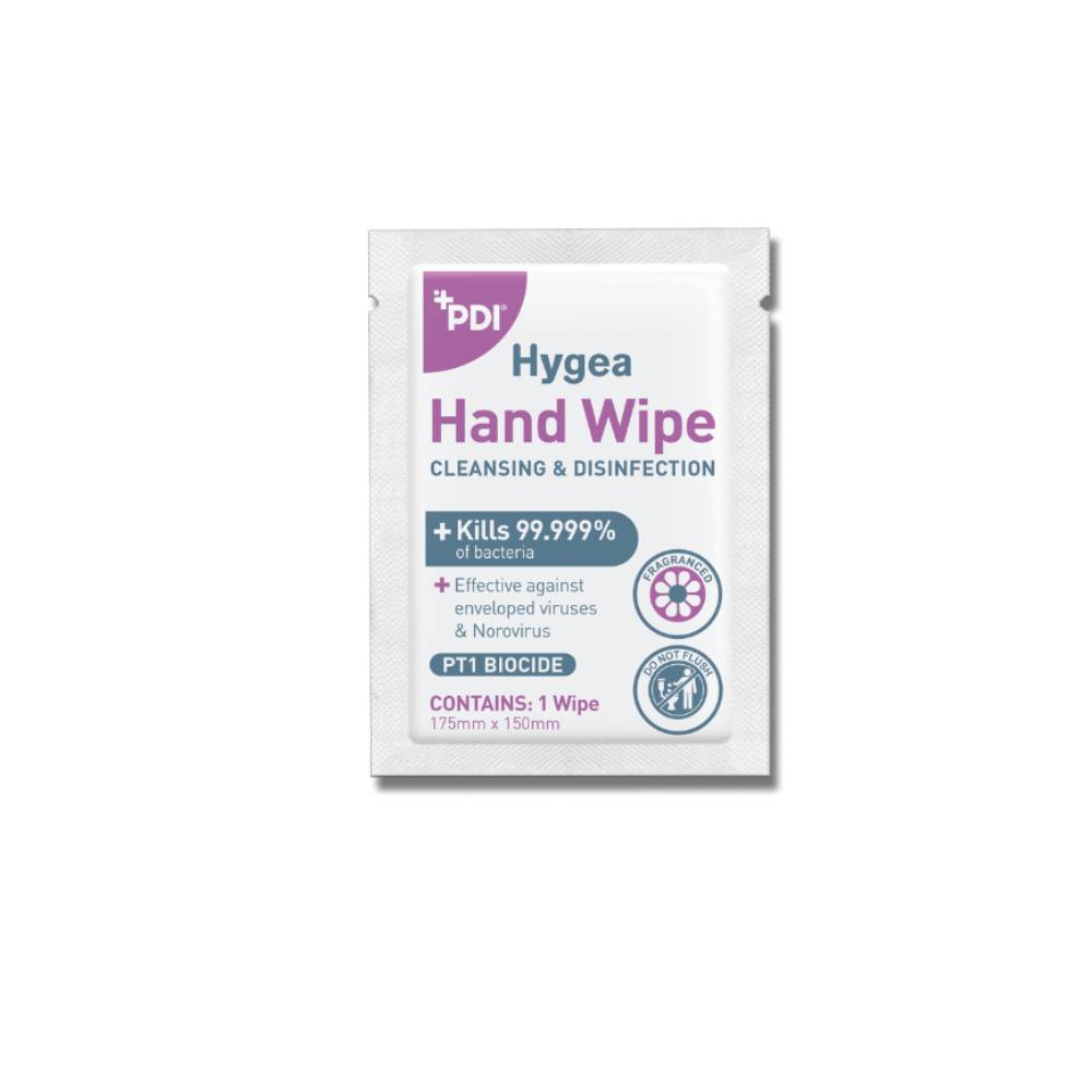 Кутия с едно саше Hygea Hand Wipe от 800