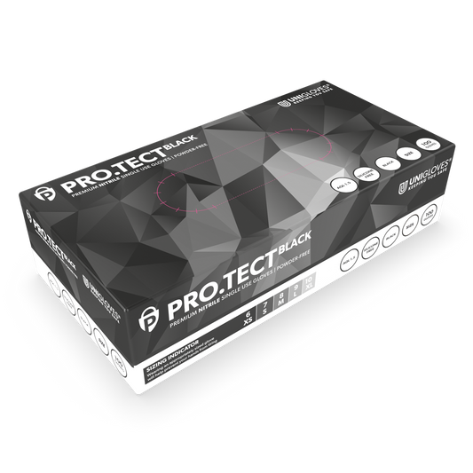Кутия за черни нитрилни ръкавици PRO.TECT от 100 бр