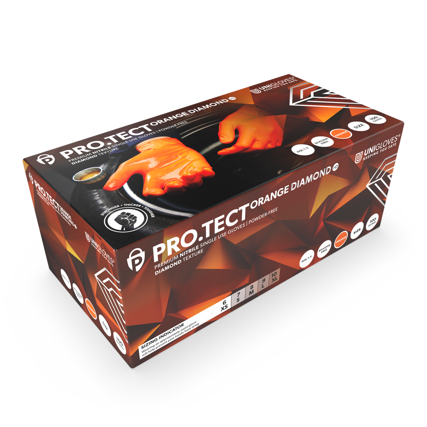 Кутия за нитрилни ръкавици PRO-TECT Orange Diamond HD от 100 бр