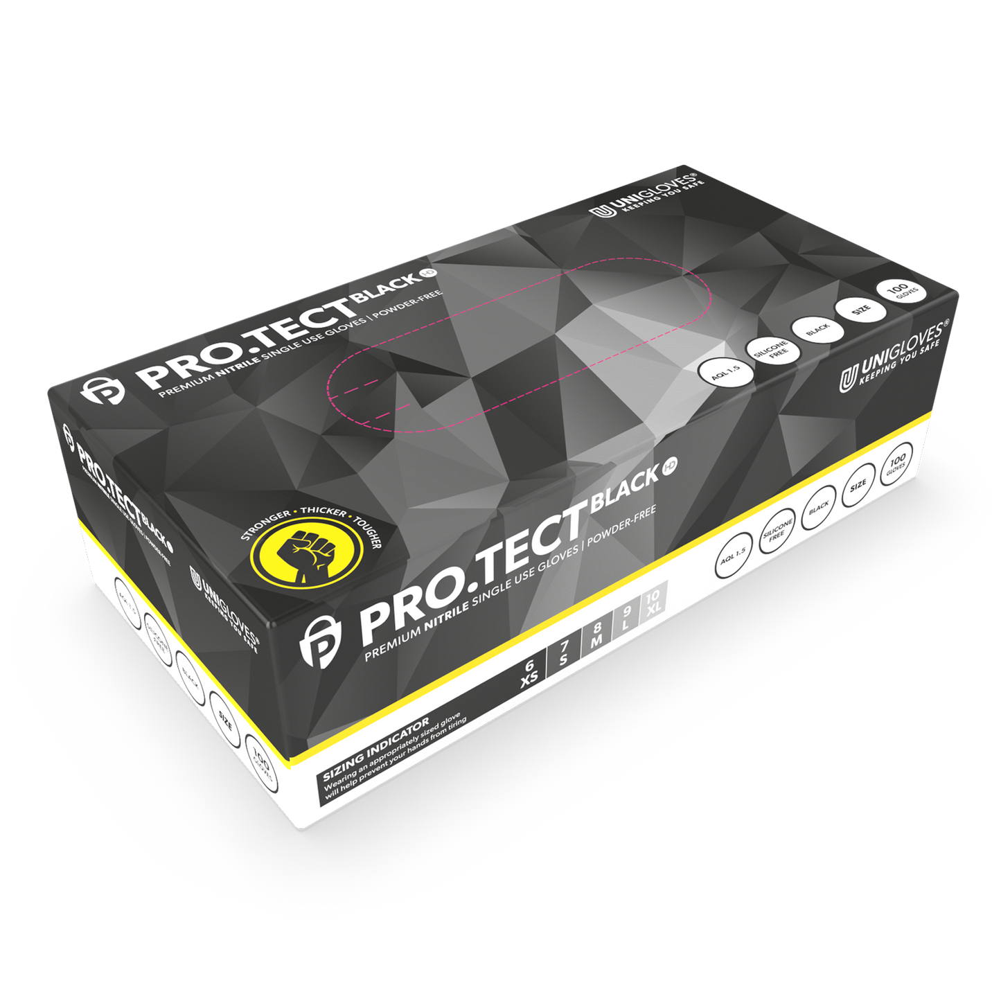 PRO.TECT Black HD Heavy Duty Nitrile Gloves