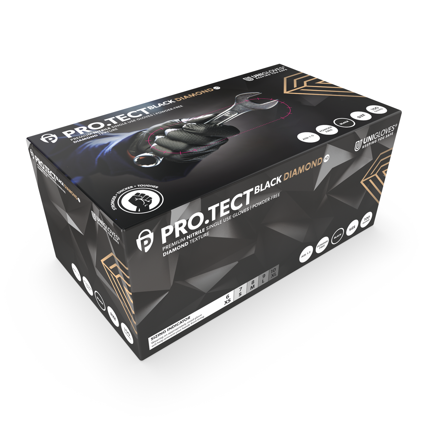 Кутия за нитрилни ръкавици PRO.TECT Black Diamond HD, 100 бр