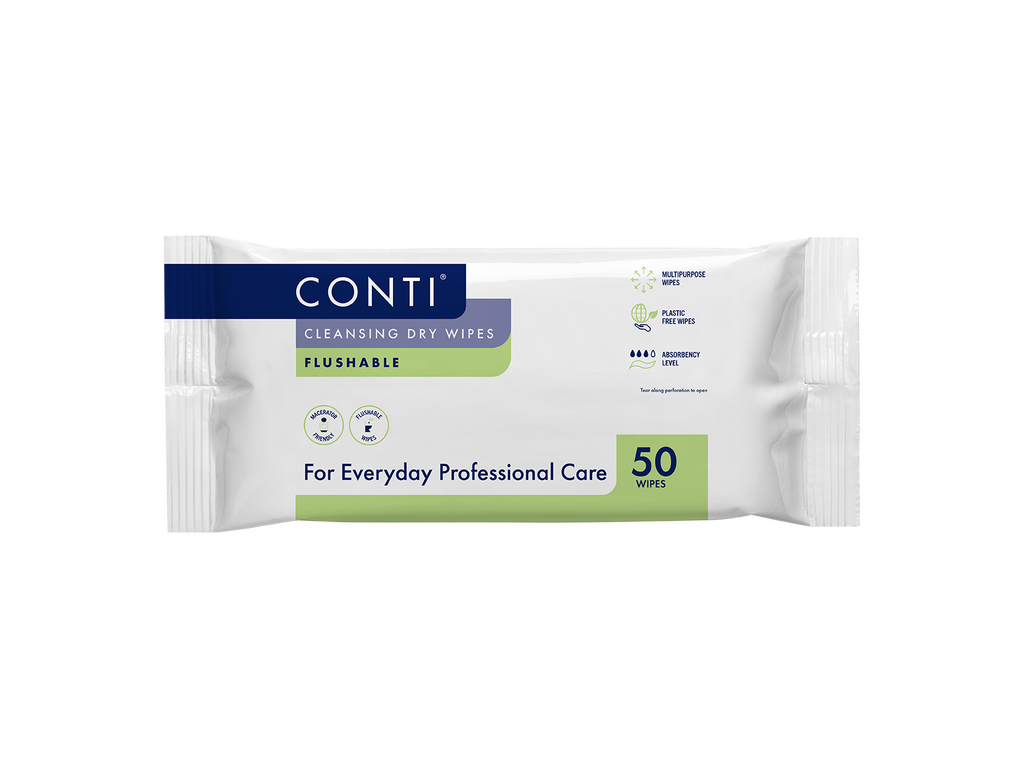 Conti Cleansing Dry Wipes Flushable Опаковка от 50 бр