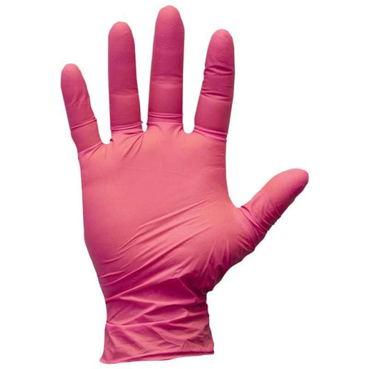 Teqler Pink Nitrile Gloves Powder Free - UKMEDI