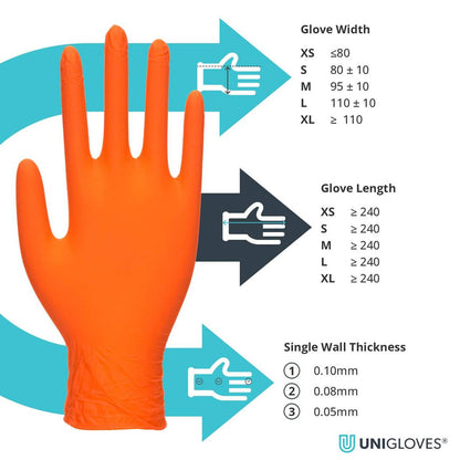 Unigloves Orange Pearl Nitrile Gloves